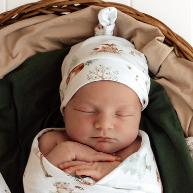 Woodland Tales Organic Knotted Beanie | Snuggle Hunny