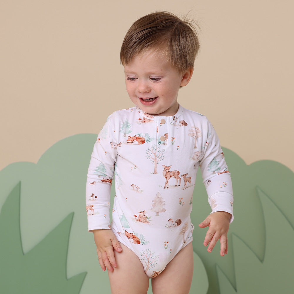 Woodland Tales Long Sleeve Organic Bodysuit - View 4