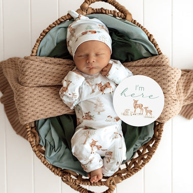 Woodland Tales & Pebble Reversible Milestone Cards | Snuggle Hunny